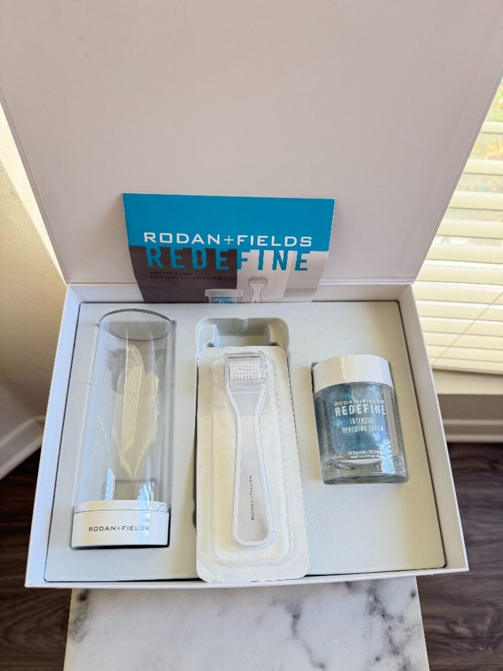 Rodan + Fields REDEFINE AMP MD System — New in Box, Sealed, Derma Roller + Renew